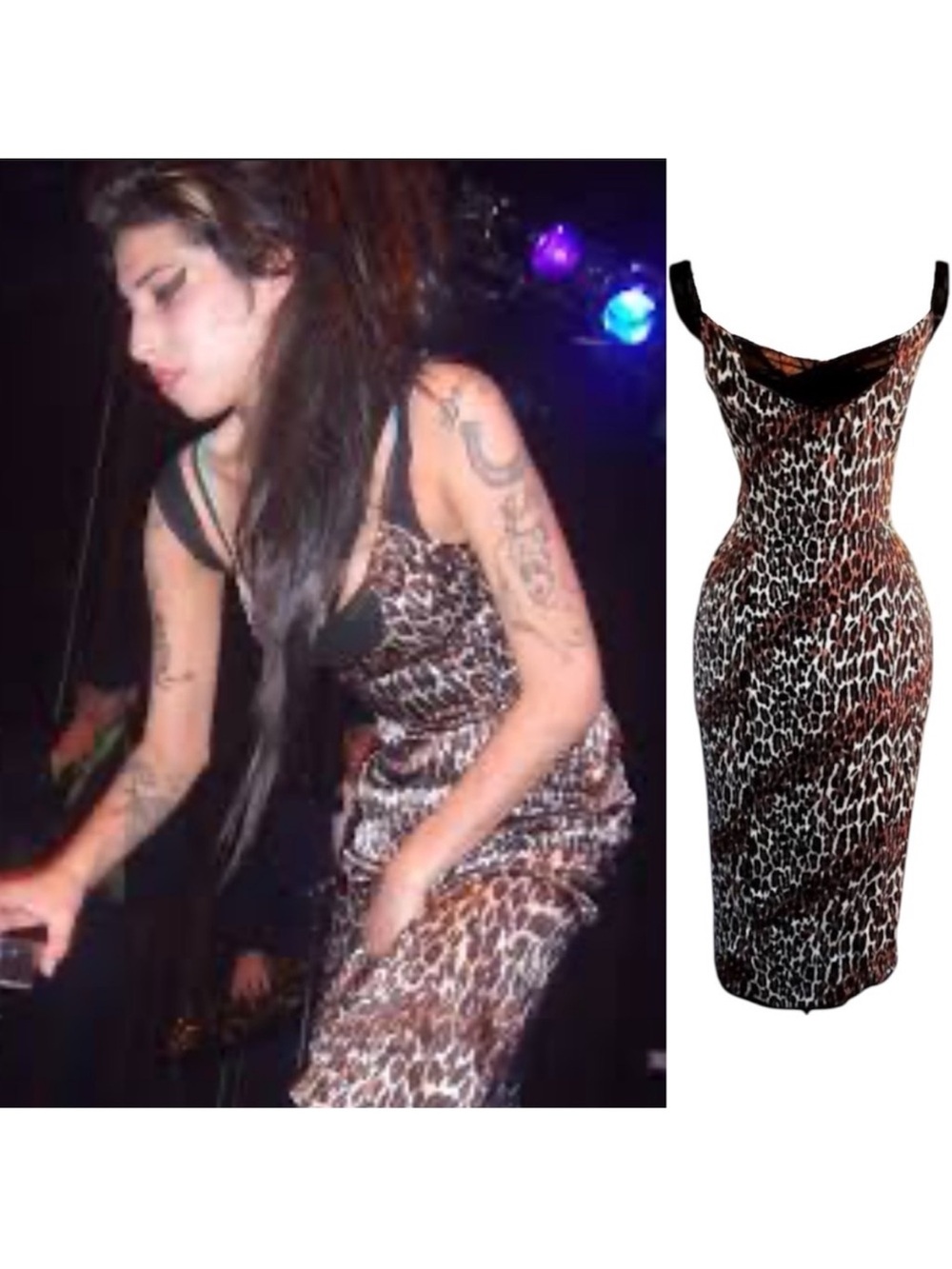 Archive Betsey Johnson Y2K Silk Leopard Dress Amy Winehouse ASO Rare Size 4 - Picture 11 of 12